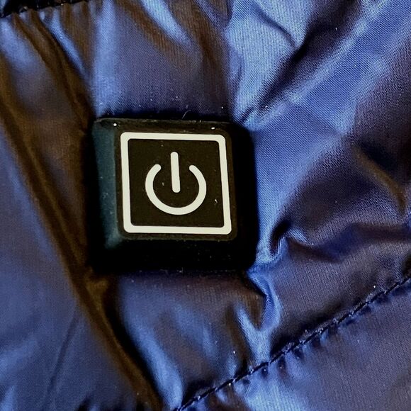 Heated Puffer Vest Changeown Sleeveless Blue USB Zip Mens XS S Snowboard Ski - Picture 11 of 16